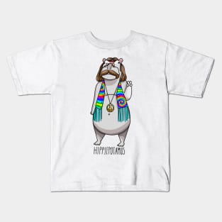 Hippiepotamus (Hippie Hippo) Kids T-Shirt